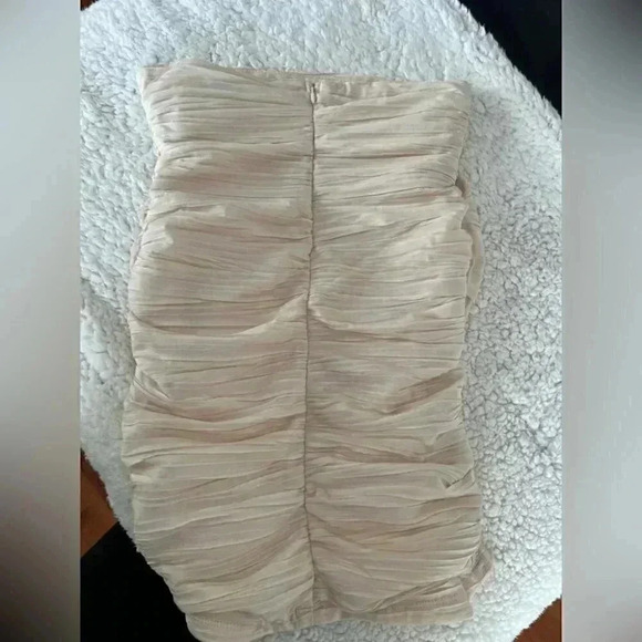 NWT Sabina Musayev Whistle Mini Skirt in Ivory Cream Nude High Waisted in XSMALL - Picture 7 of 7